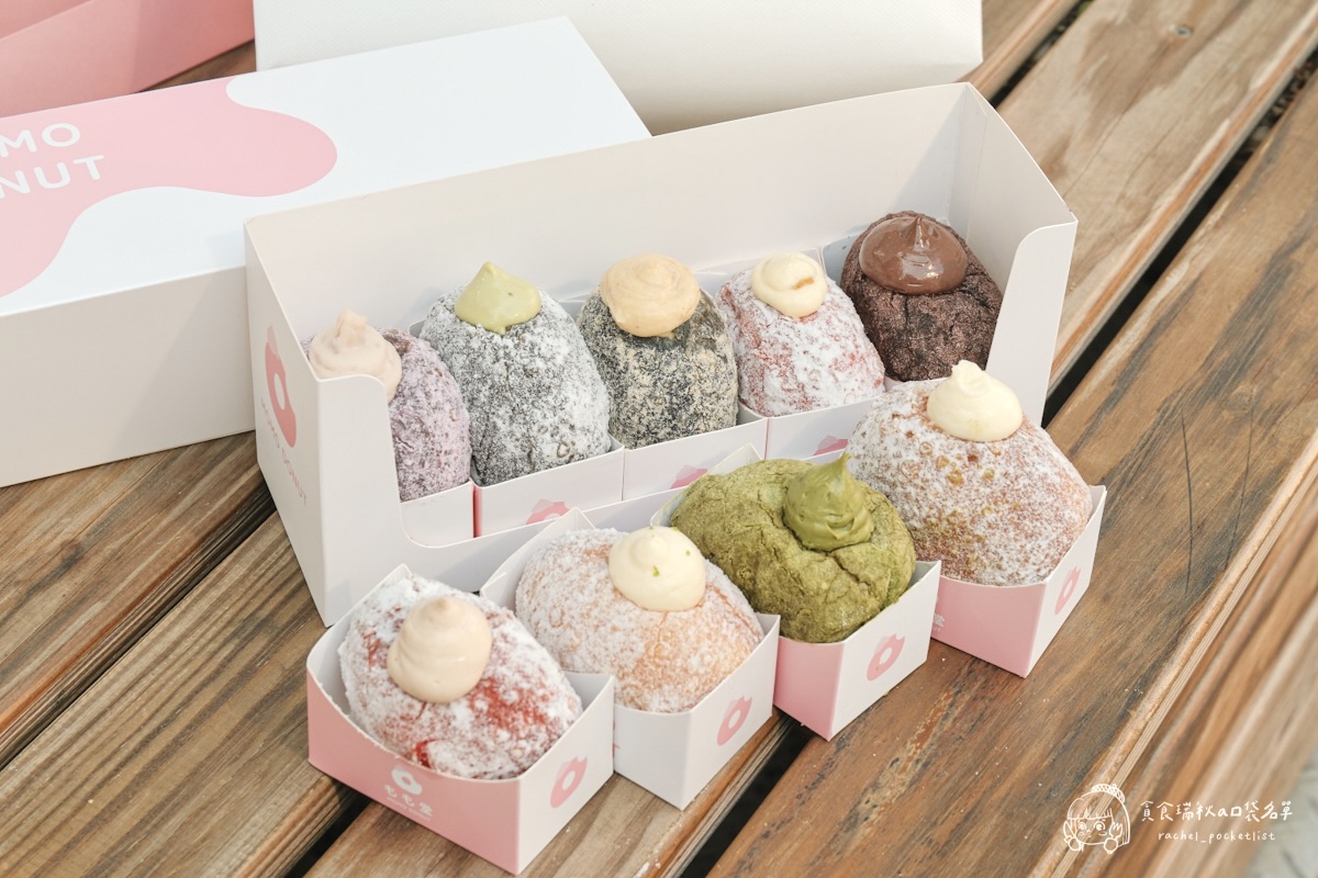 台中西區|勤美新開幕日式生甜甜圈!全口味一次開箱!水蜜桃、花生口味好特別|もも堂 MOMO DONUT - 第3張圖