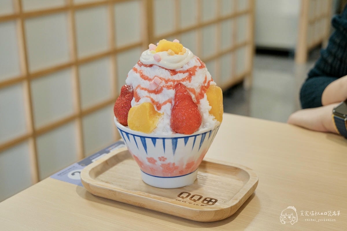 QQ田甜品工坊 台中大義店｜草莓尬芒果 日式雪花冰多樣繽紛～滿滿芋頭顆粒芋圓超Q彈，冰品甜品地圖集章抽獎